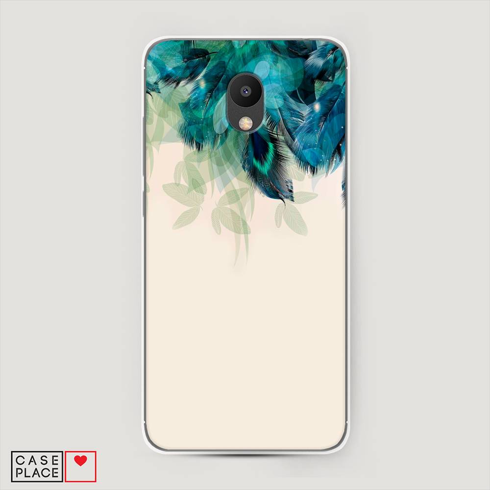 

Чехол Awog на Meizu M6 "Перья голубого цвета", Бежевый;синий;голубой, 72050-2