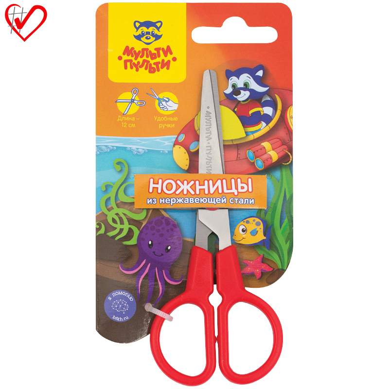 

Ножницы детские Мульти-Пульти 12см арт. 258787, 12 шт., Разноцветный