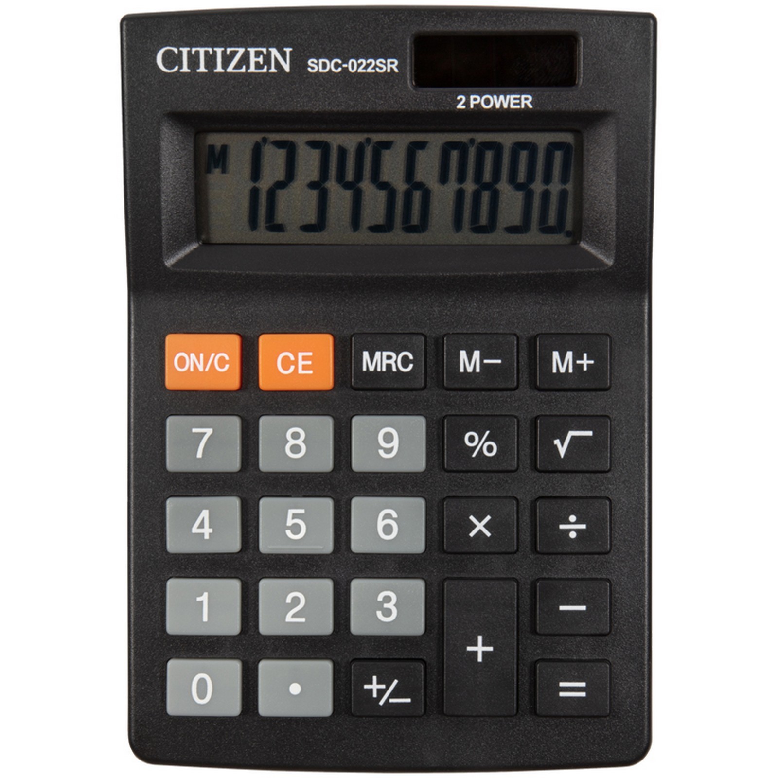 Калькулятор настольный, 10 разрядов, Citizen SDC-022SR, двойное питание, 88 х 127 х 23 мм,