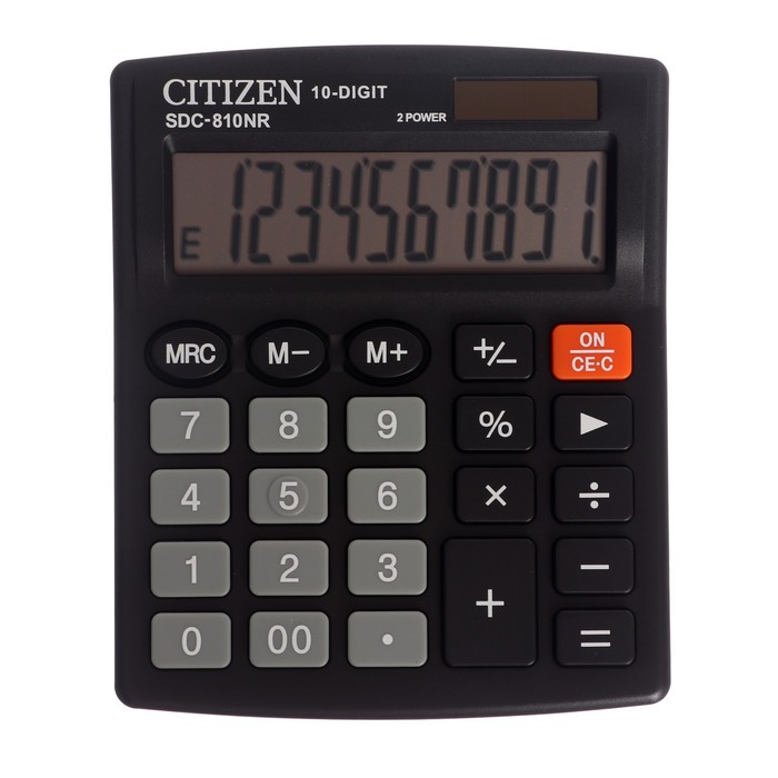 Калькулятор настольный, 10-разрядный, Citizen SDC-810NR 102 х 124 х 25 мм, чёрный