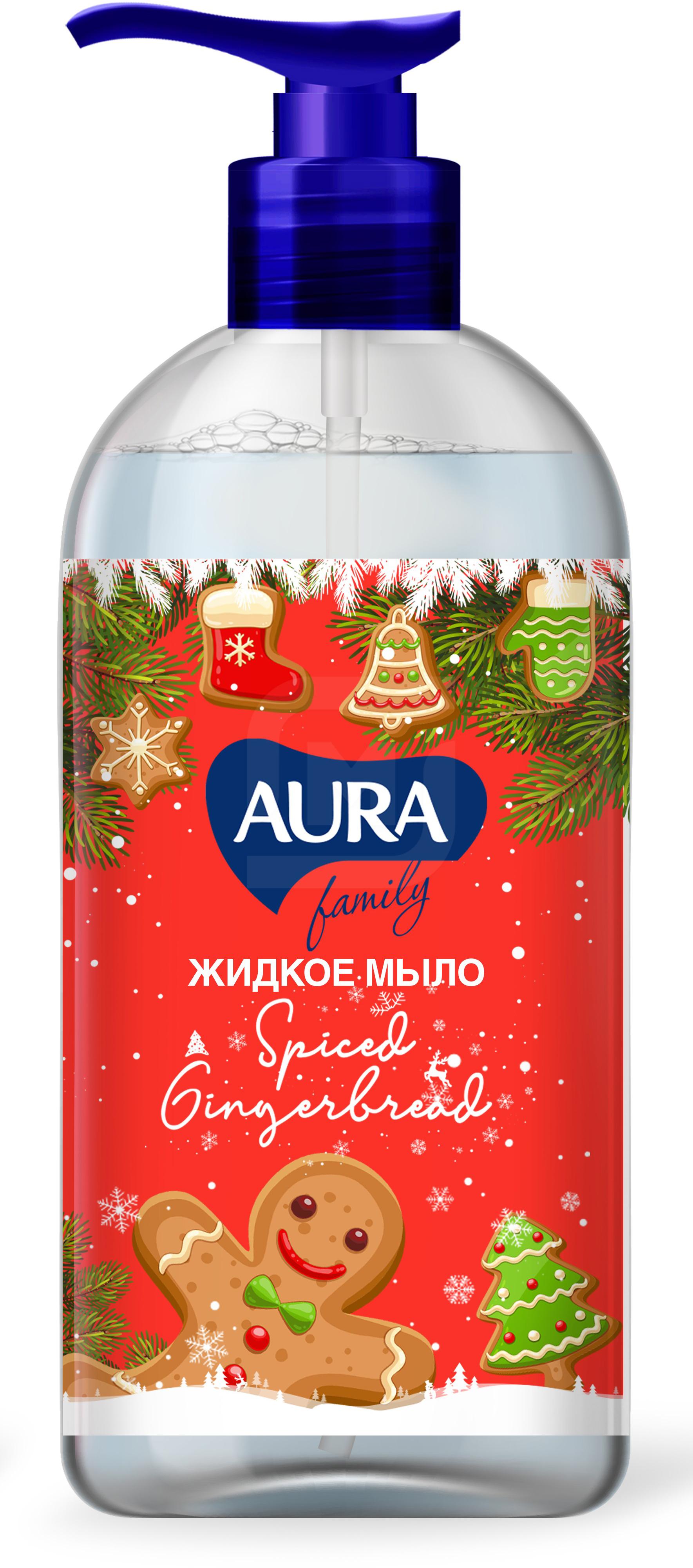 фото Мыло aura family limited edition имбирное печенье 450 мл