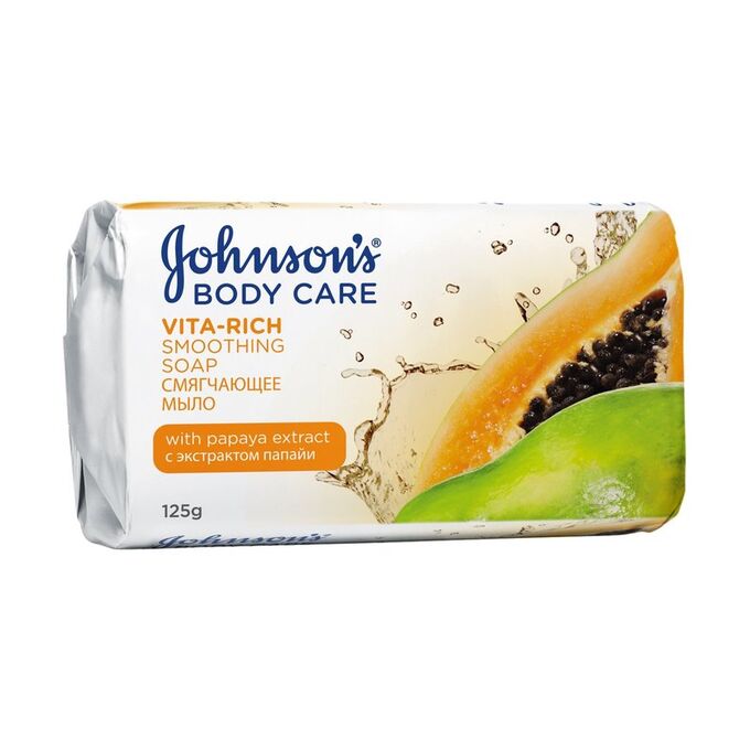 фото Мыло кусковое johnson's vita-rich смягчающее c ароматом папайи 90 г
