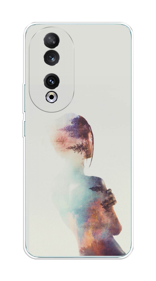 

Чехол Homey на Honor 90 "Девушка-лес", Розовый;голубой;серый, 6121450-1