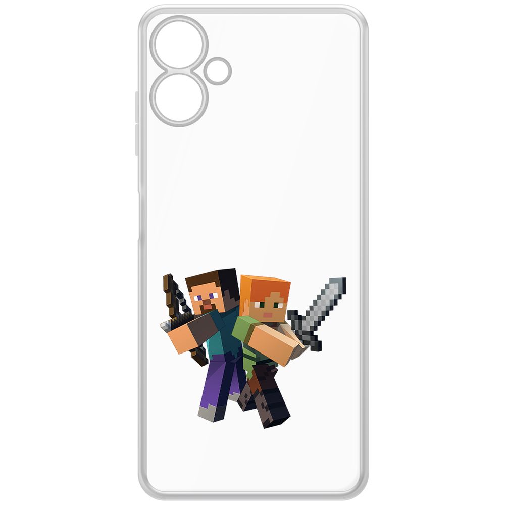 

Чехол-накладка Krutoff Clear Case Minecraft-Стив и Алекс для Samsung Galaxy A06 (A065), Прозрачный