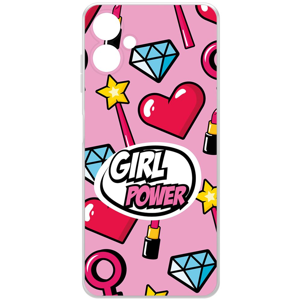 

Чехол-накладка Krutoff Clear Case Girl Power для Samsung Galaxy A06 (A065), Прозрачный