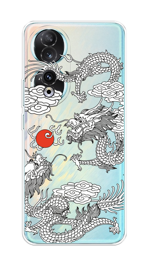 

Чехол Homey на Honor 90 "Драконы с ножом", Прозрачный;черный;белый, 6121450-1