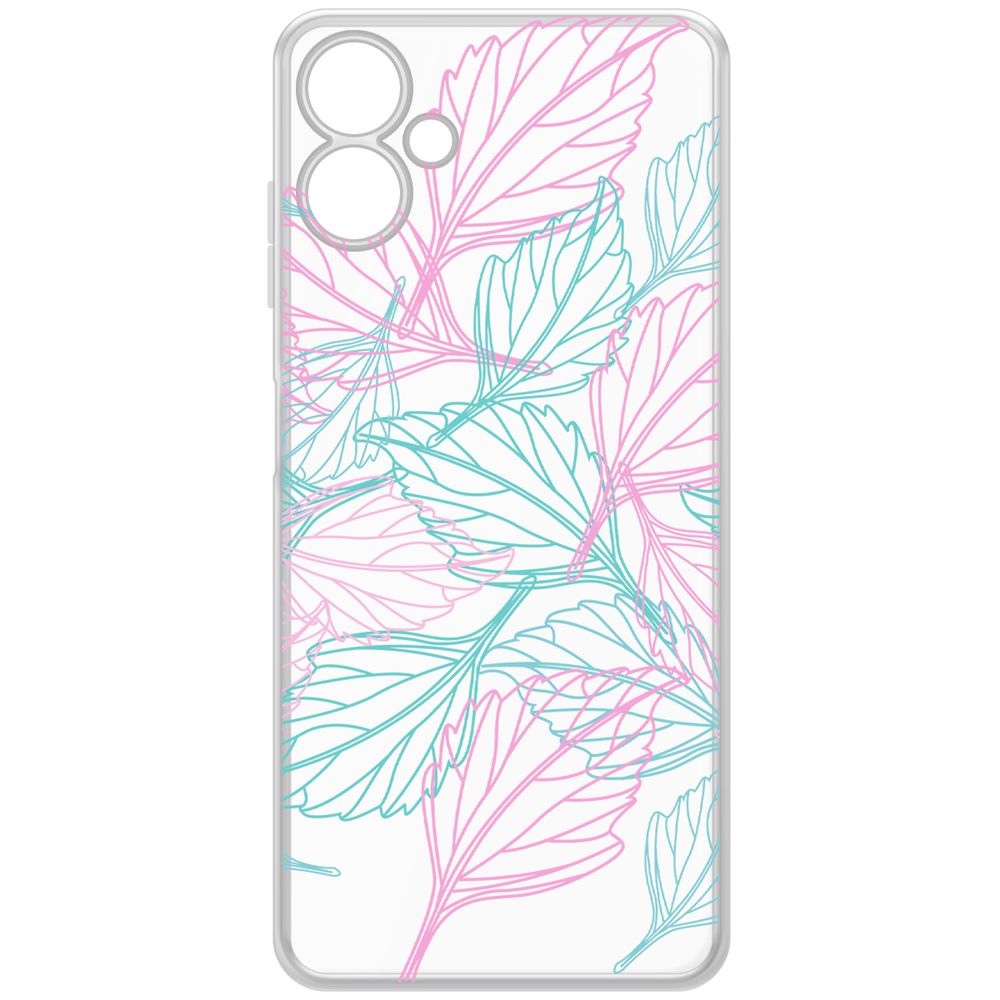 

Чехол-накладка Krutoff Clear Case Листья паттерн для Samsung Galaxy A06 (A065), Прозрачный