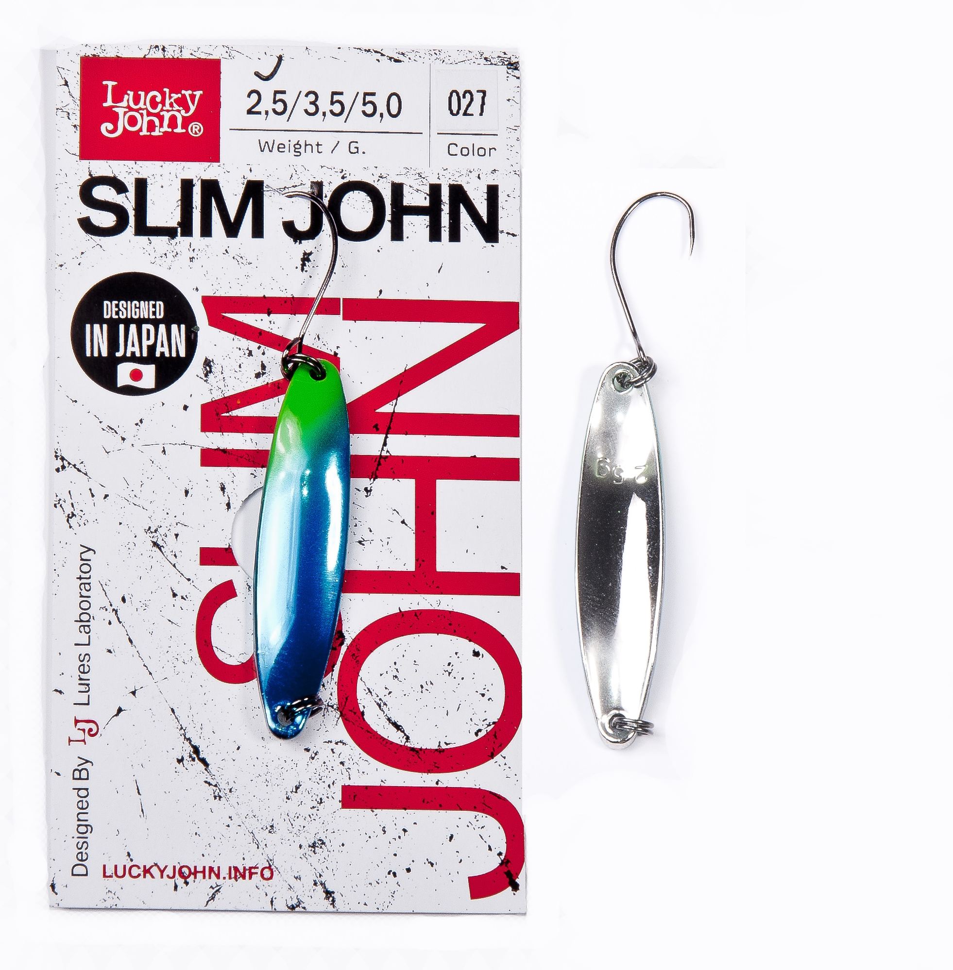 

Блесна колеб. Lucky John SLIM JOHN длин.45мм/03.5г 027, Разноцветный, Slim John