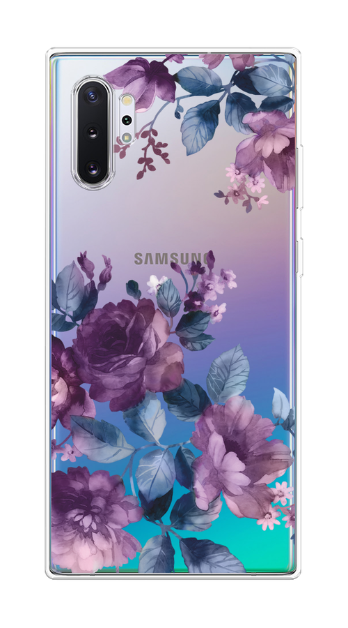 

Чехол на Samsung Galaxy Note 10 Plus "Purple Blossoms", Синий;фиолетовый, 28550-1