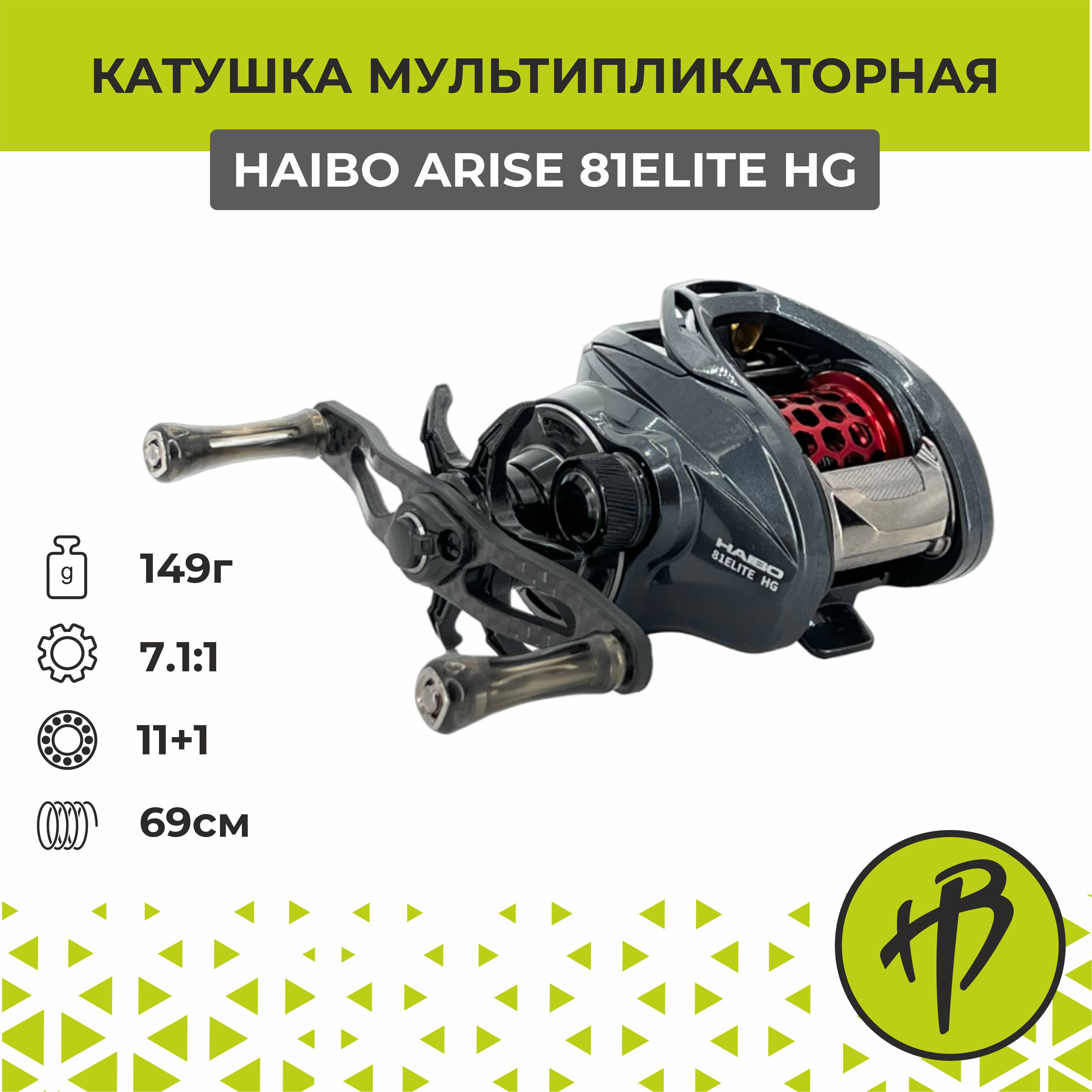 Мультипликаторная катушка Haibo Arise 81ELITE HG AMC, под левую руку