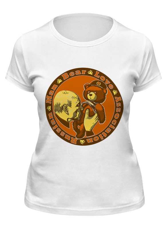 

Футболка женская Printio Putin love russian bear белая XL, Белый, Putin love russian bear