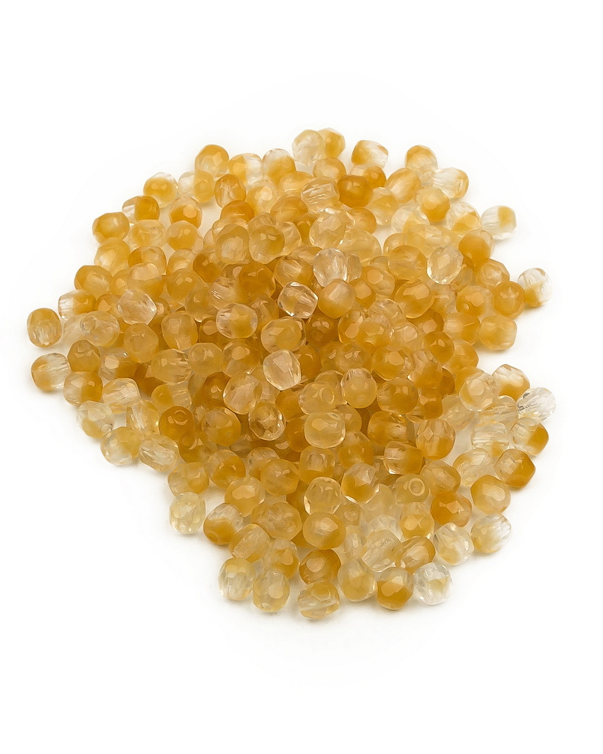 

Стеклянные чешские бусины Fire polished beads ганеные круглые 4 мм цвет цвет 16023 250шт, Желтый, FP-4