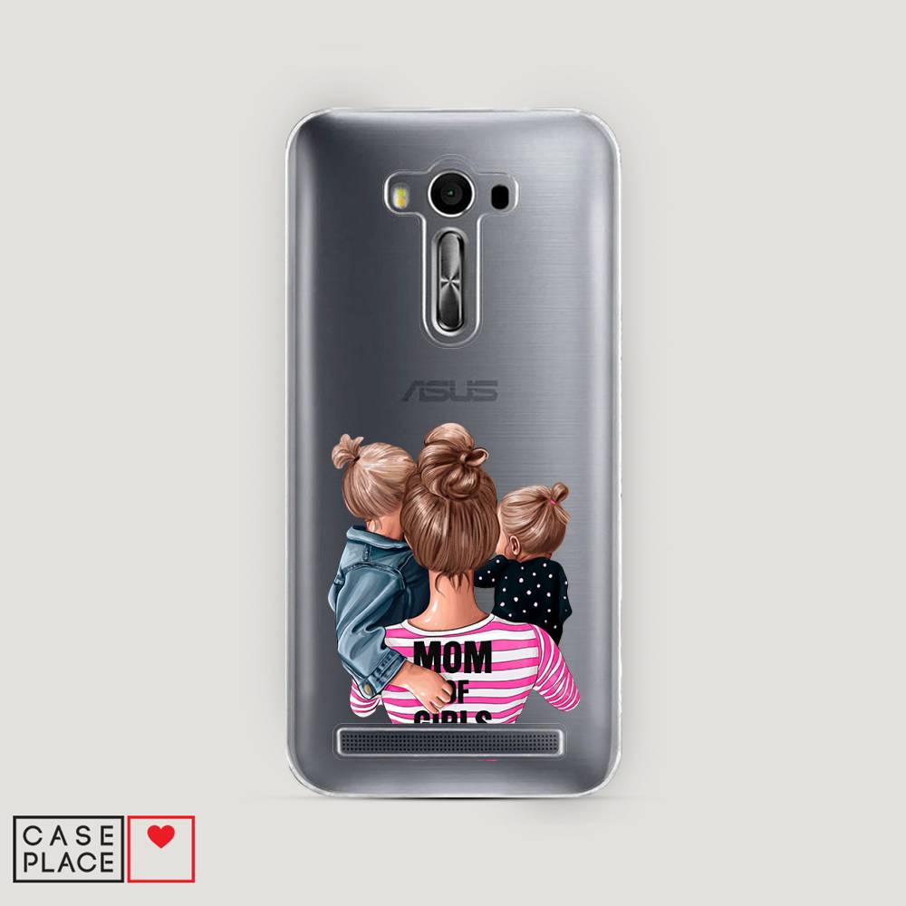 

Чехол Awog на Asus Zenfone 2 Laser ZE550/551KL "Mom of Girls", Синий;розовый;черный, 40250-6