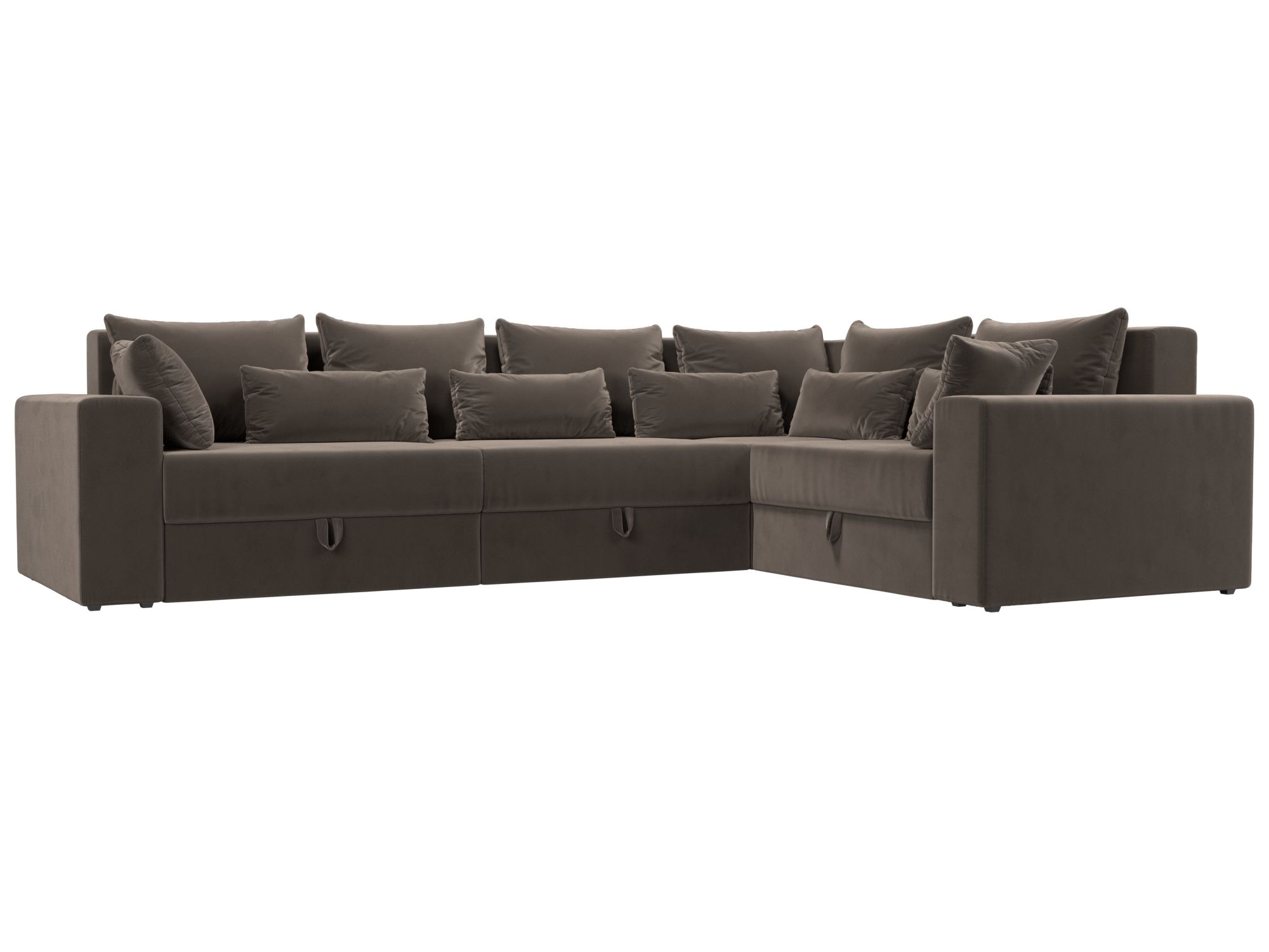 

Угловой диван Майами Long правый велюр коричневый, Угловой диван Майами Long правый угол