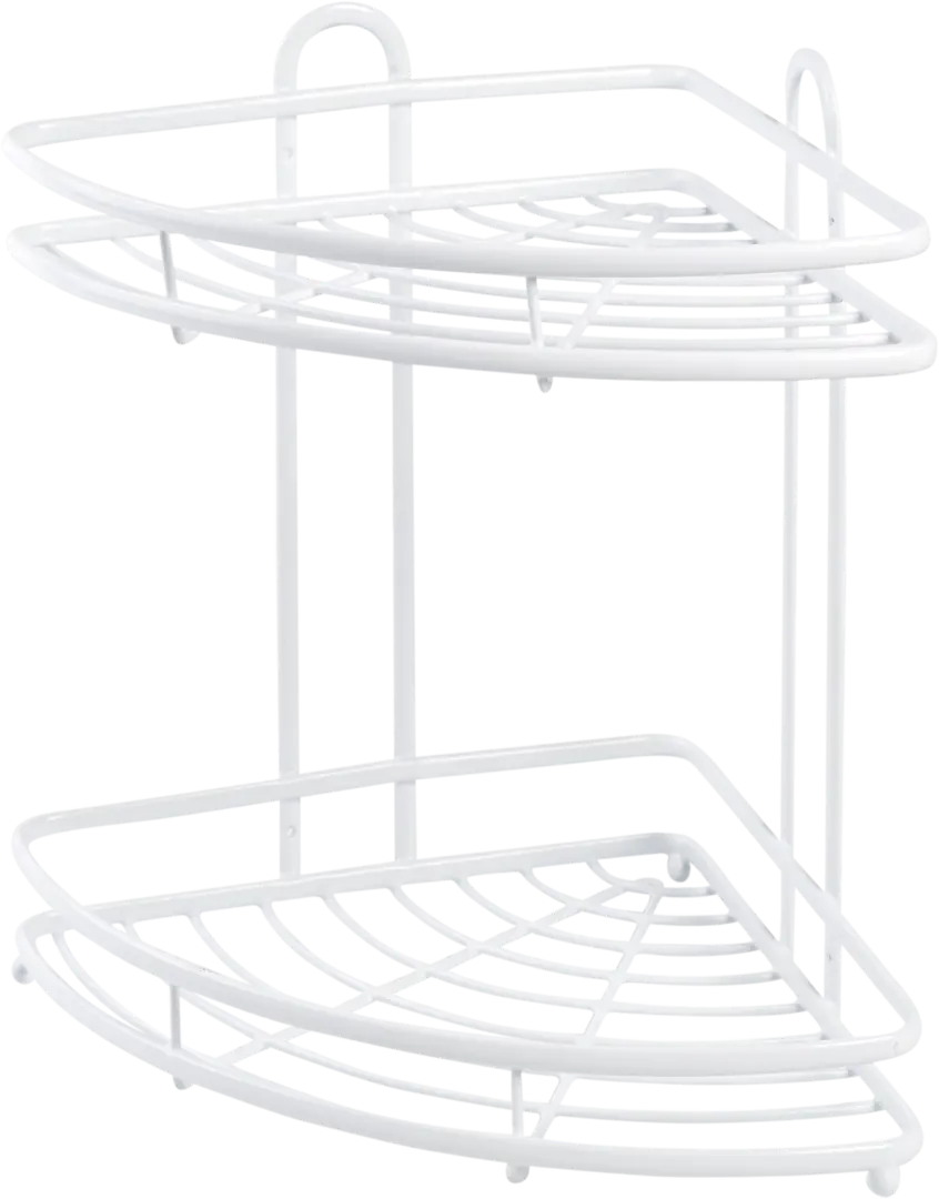 Полка для ванной Swensa Termo SWR-1003 двухъярусная угловая металл цвет белый