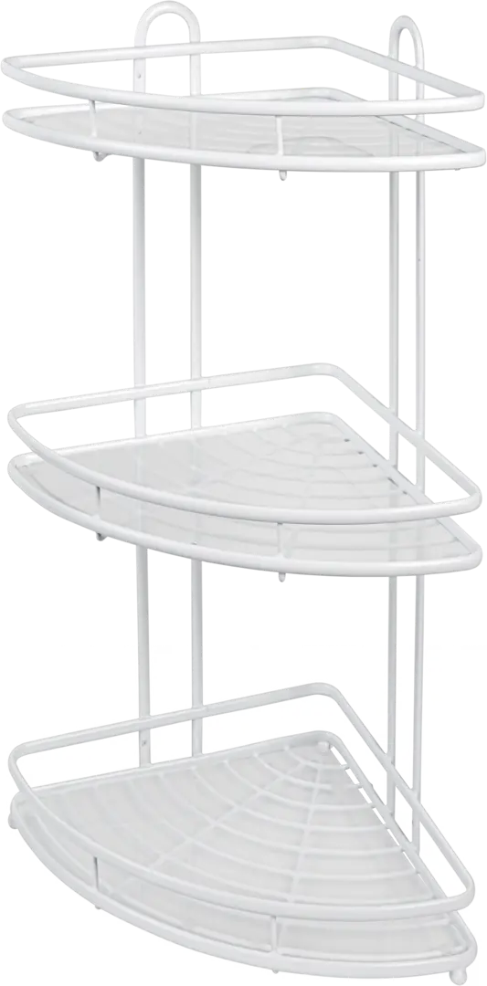 Полка для ванной Swensa Termo SWR-1003 трёхъярусная угловая металл цвет белый