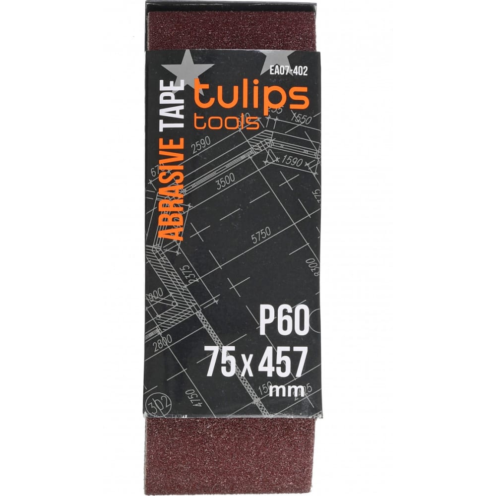 

Tulips tools Лента шлифовальная , 75х457 мм, P60, 3 шт EA07-402
