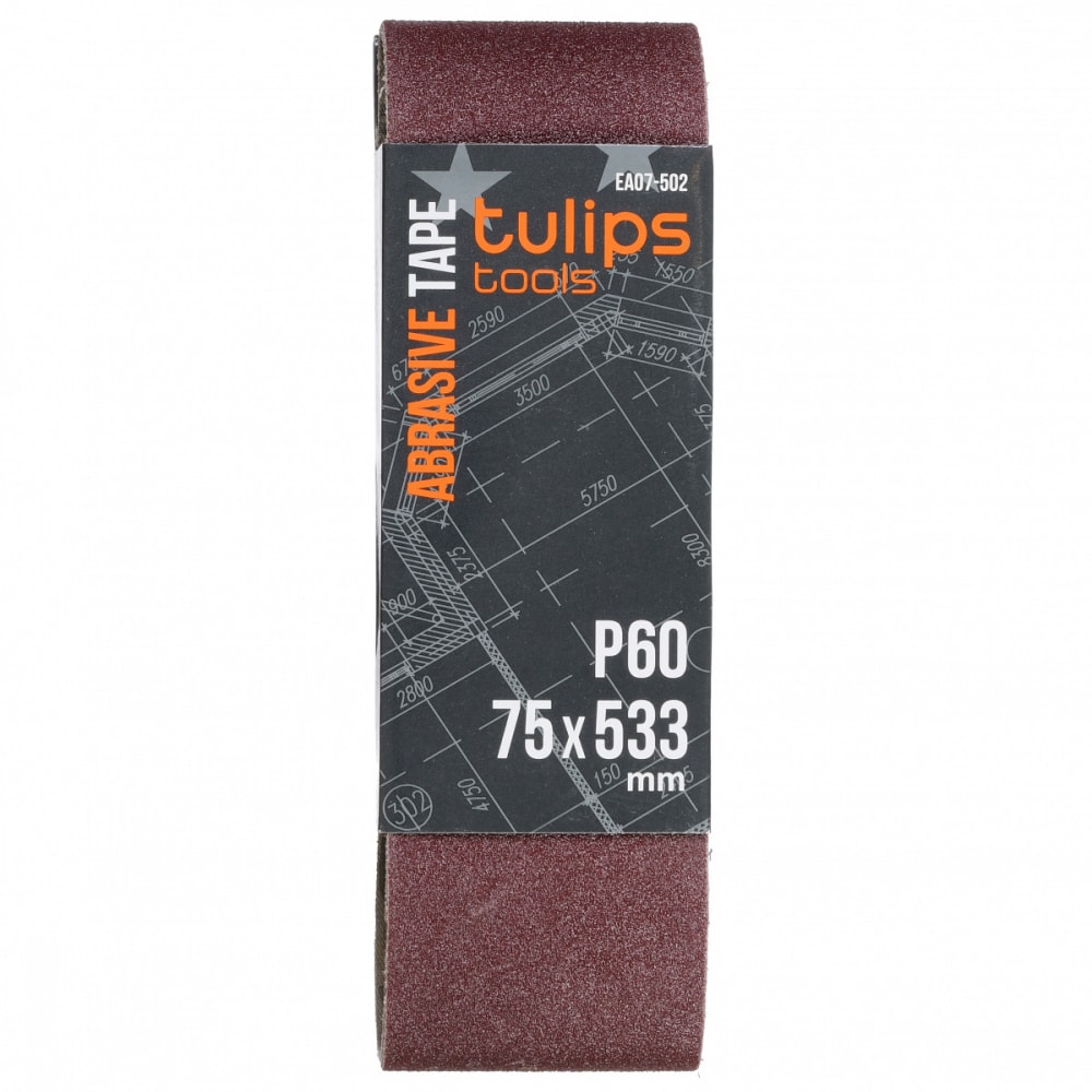 

Tulips tools Лента шлифовальная , 75х533 мм, P60, 3 шт EA07-502