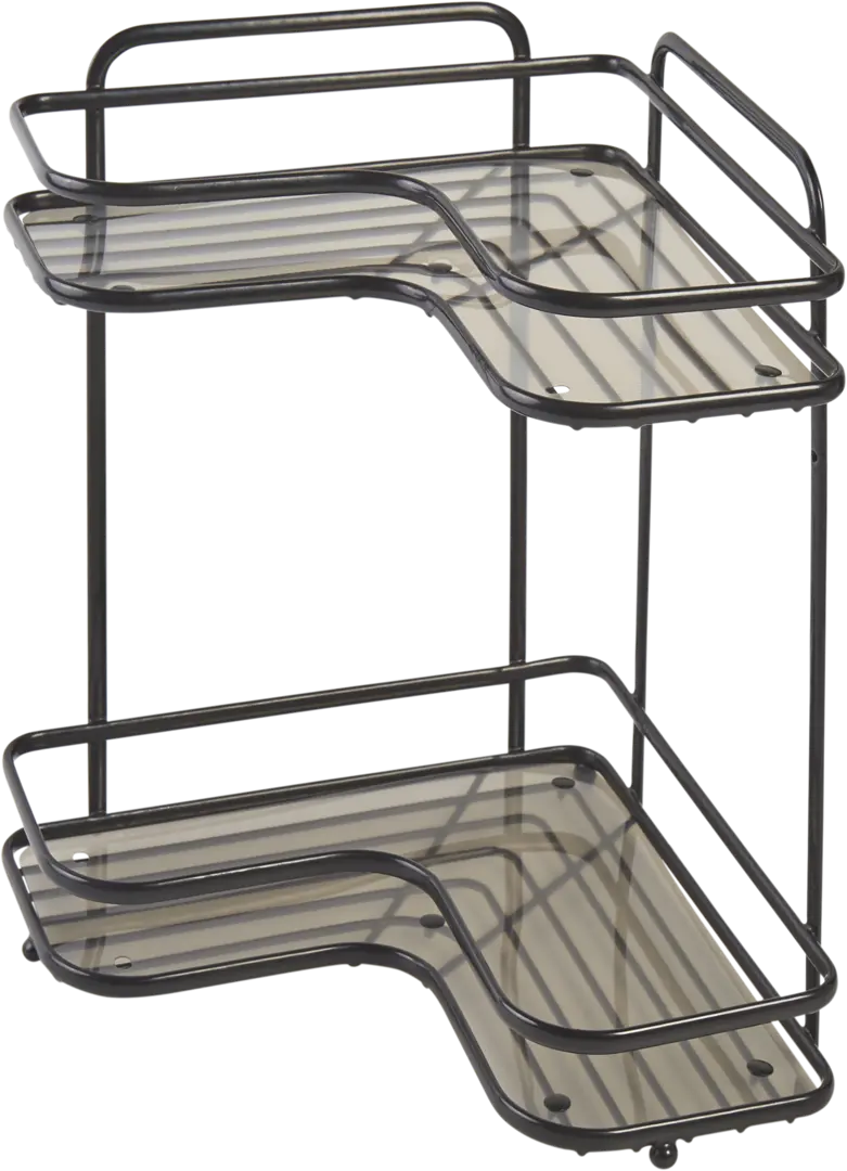 Полка для ванной Swensa Termo SWR-1004 двухъярусная угловая металл цвет чёрный