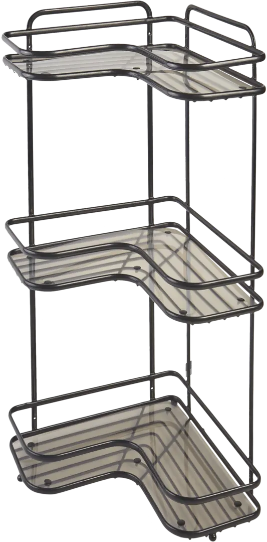 Полка для ванной Swensa Termo SWR-1004 трёхъярусная угловая металл цвет чёрный