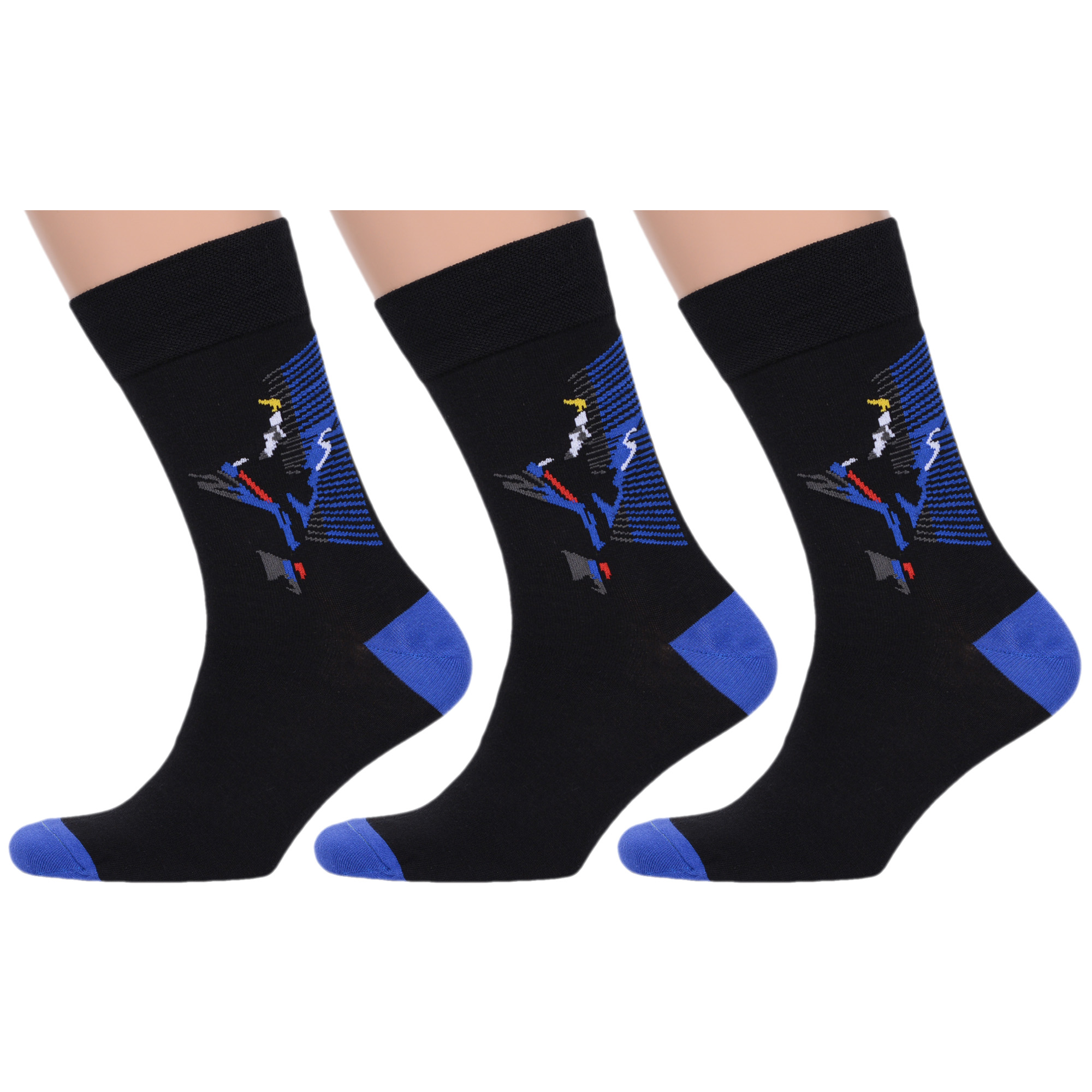 

Комплект носков мужских MoscowSocksClub msk3-М36 черных 25, msk3-М36