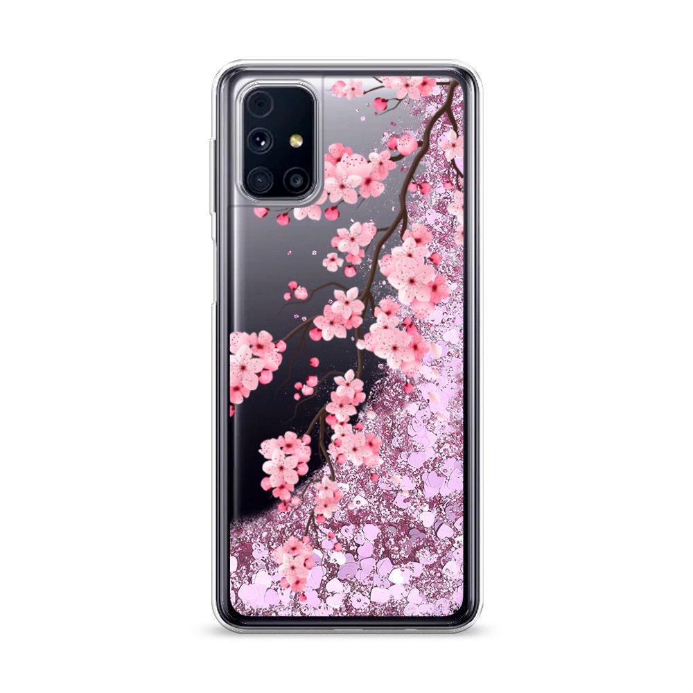 фото Жидкий чехол с блестками "синий ловец снов акварель" на samsung galaxy m31 awog
