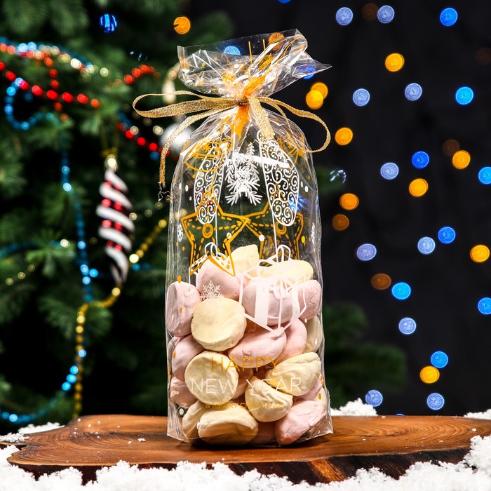 

Пакет фасовочный БОПП, с донной складкой, Открытка с подарком 15*30 см 50 шт., Прозрачный