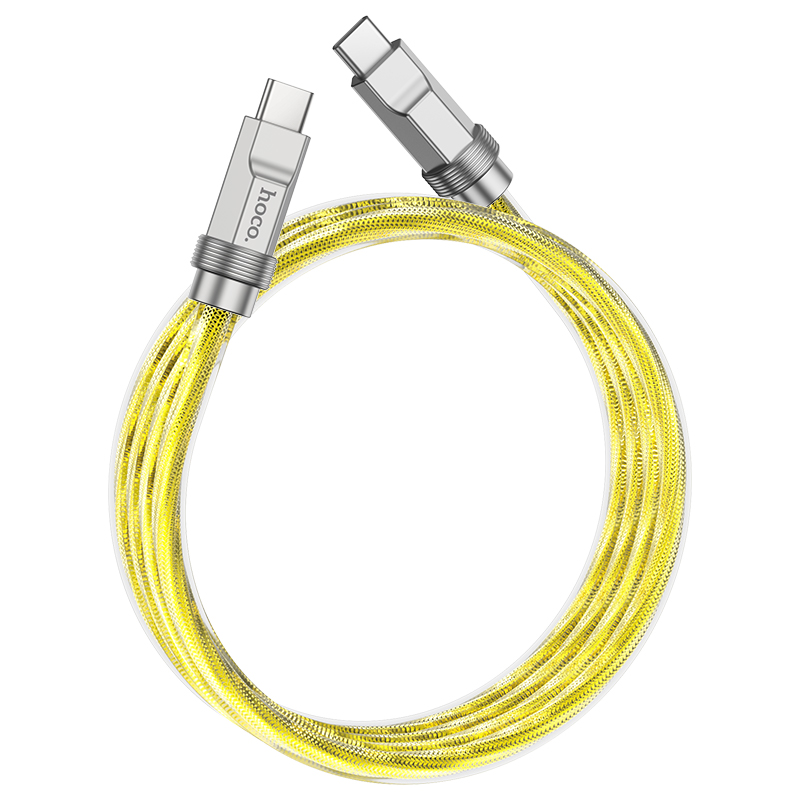 

Кабель Type-C на Type-C, HOCO, U113, U113, 100W, 1м, силиконовый, золотой