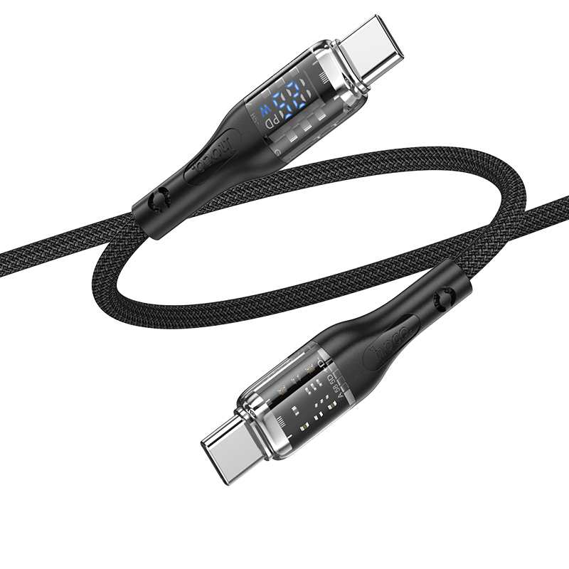 

Кабель Type-C на Type-C, HOCO, U115, 1.2м, 100W, черный