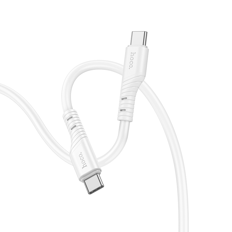 

Кабель Type-C на Type-C, HOCO, X97, 1м, силиконовый, 60W, белый