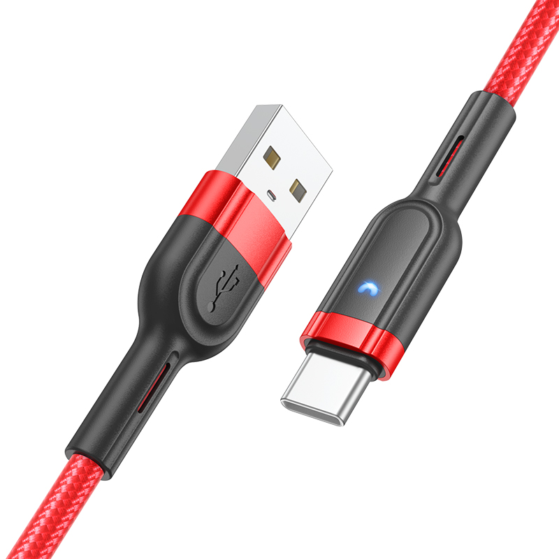 

USB Кабель Type-C, HOCO, U117, 1.2м, красный