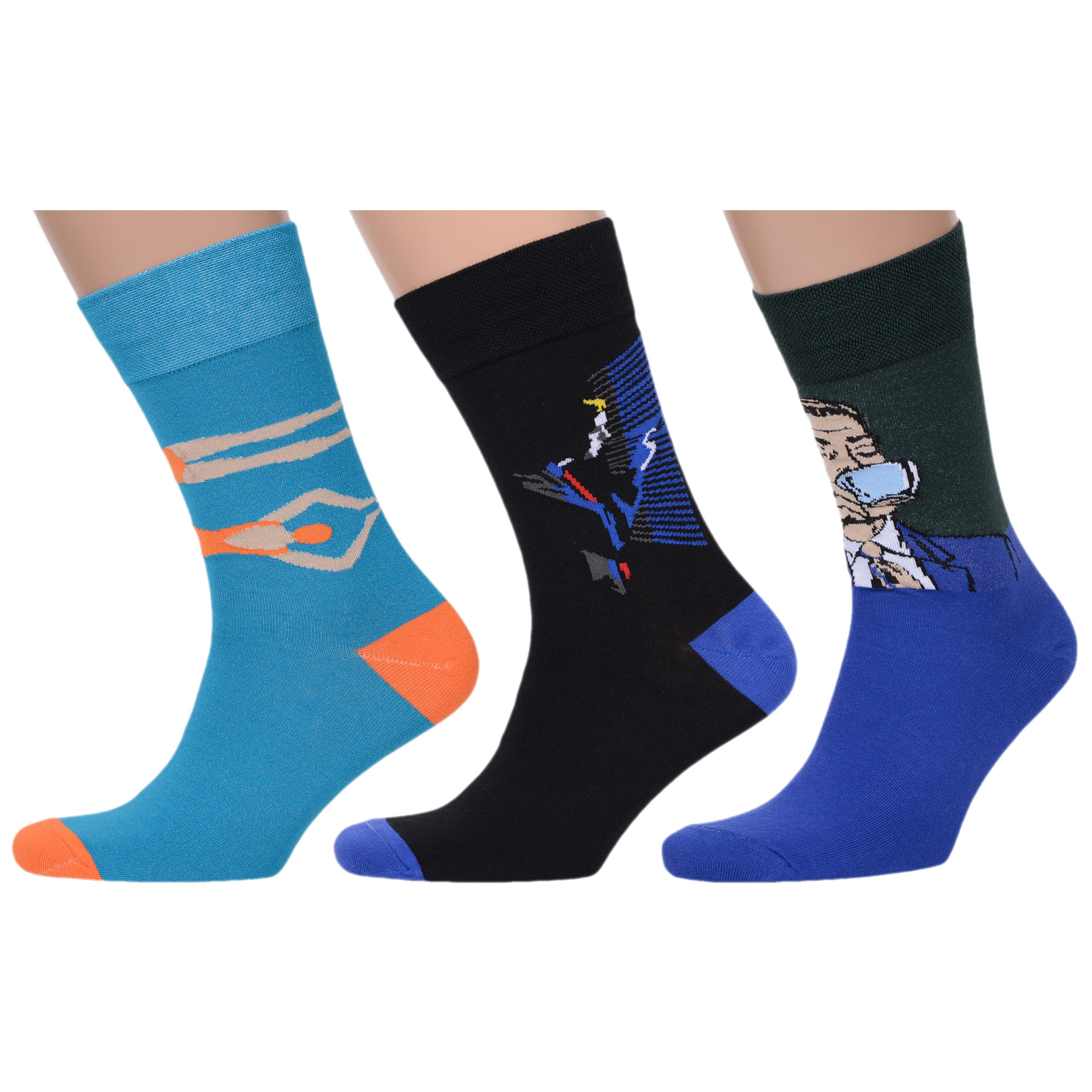 

Комплект носков мужских MoscowSocksClub msk3-М36 разноцветных 29, Синий;черный;зеленый, msk3-М36