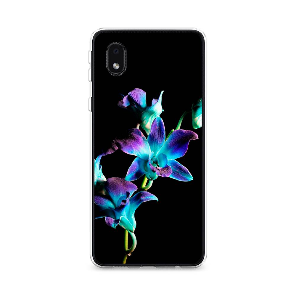 фото Чехол awog "синий цветок на черном" для samsung galaxy a01 core