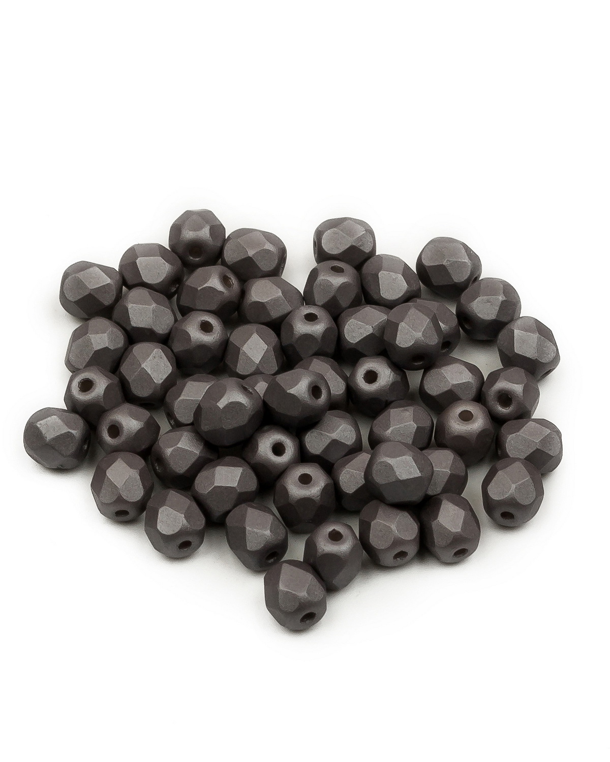 

Стеклянные чешские бусины ганеные круг 4 мм Alabaster Metallic Steel 50шт, Серый, FP-4