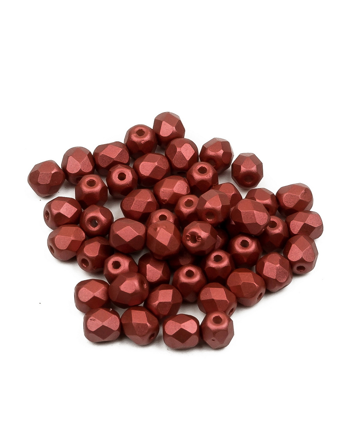 

Стеклянные чешские бусины ганеные круг 4 мм Alabaster Metallic Red 50шт, Красный, FP-4