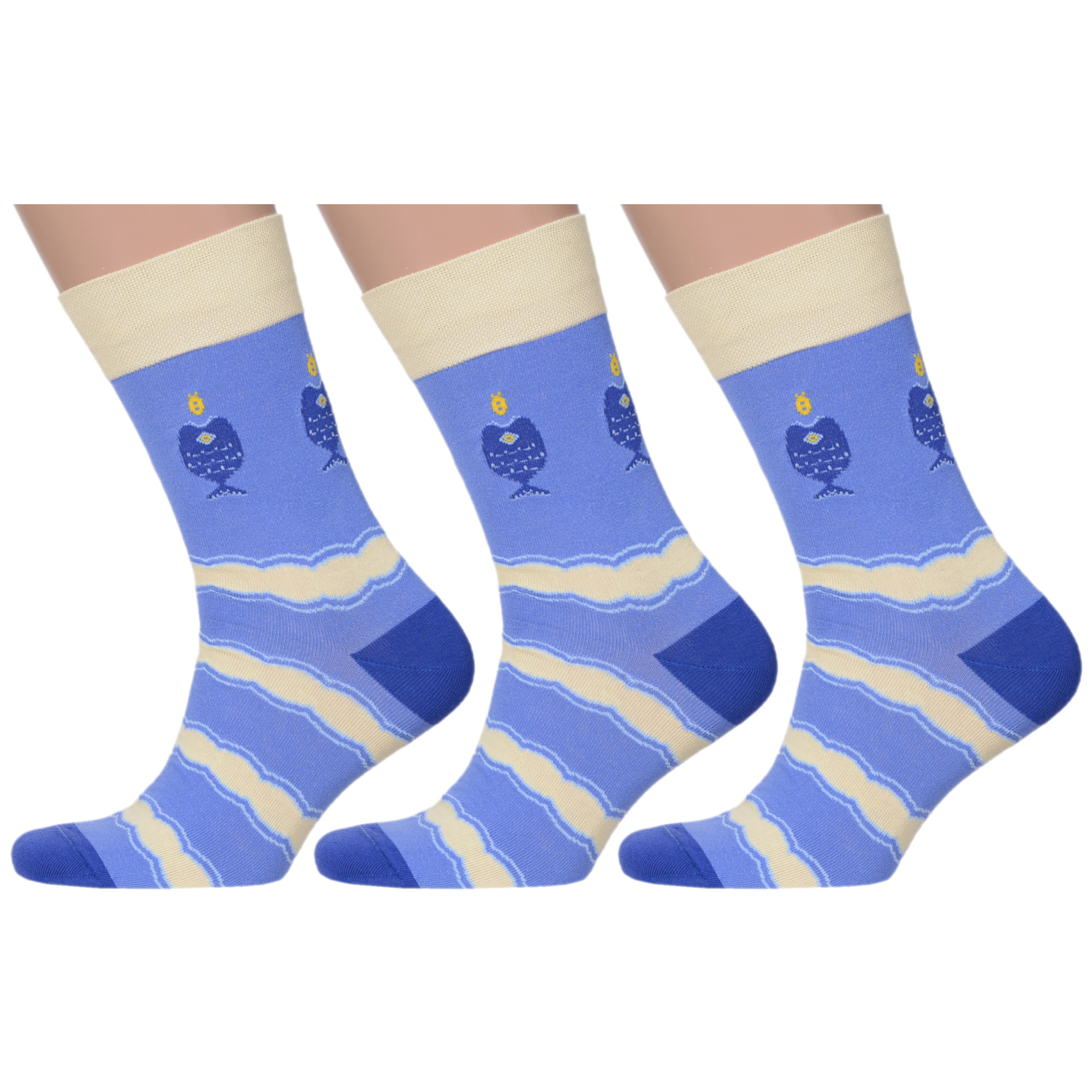 

Комплект носков мужских MoscowSocksClub msk3-М28 синих 27, msk3-М28