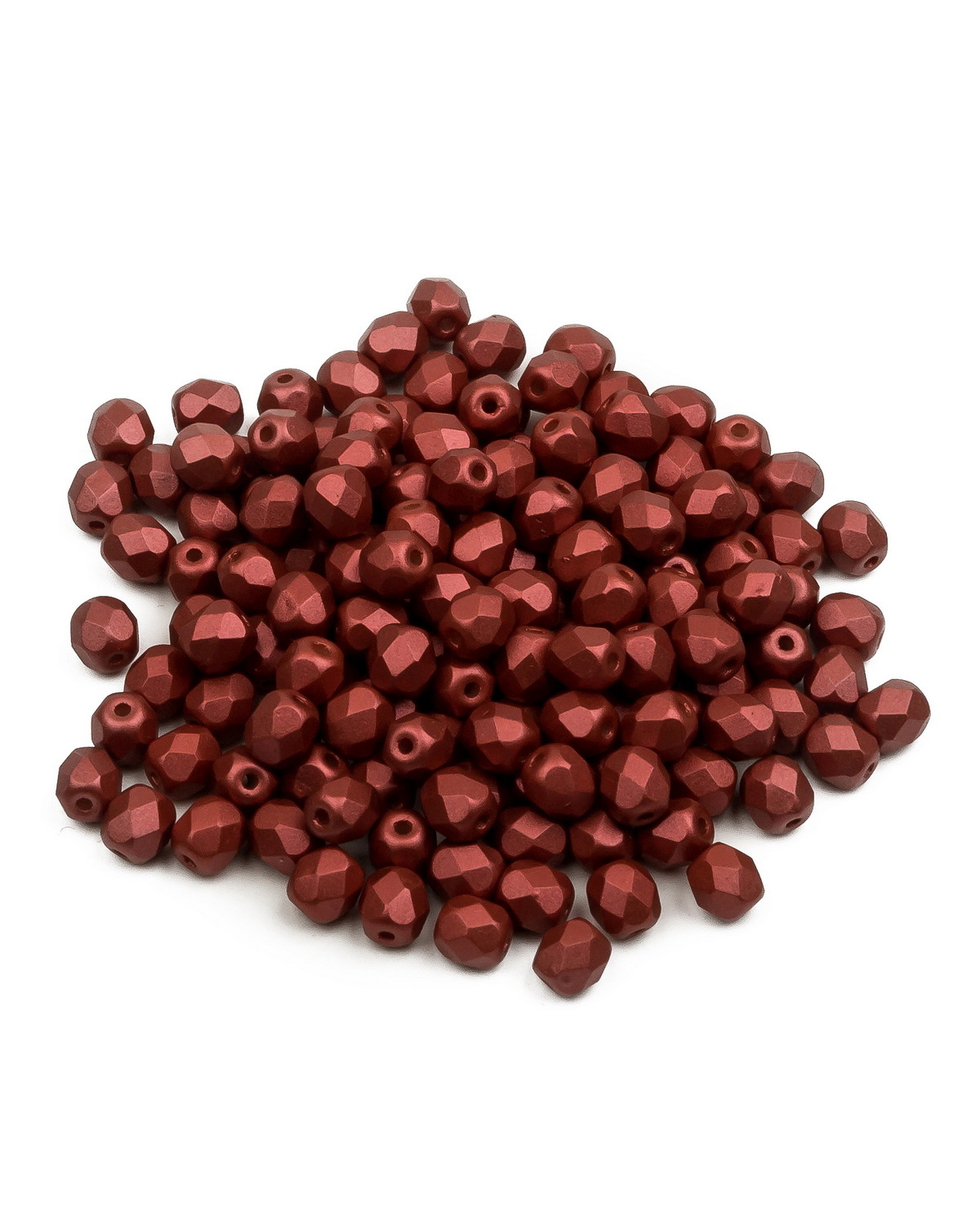 

Стеклянные чешские бусины ганеные круг 4 мм Alabaster Metallic Red 150шт, Красный, FP-4