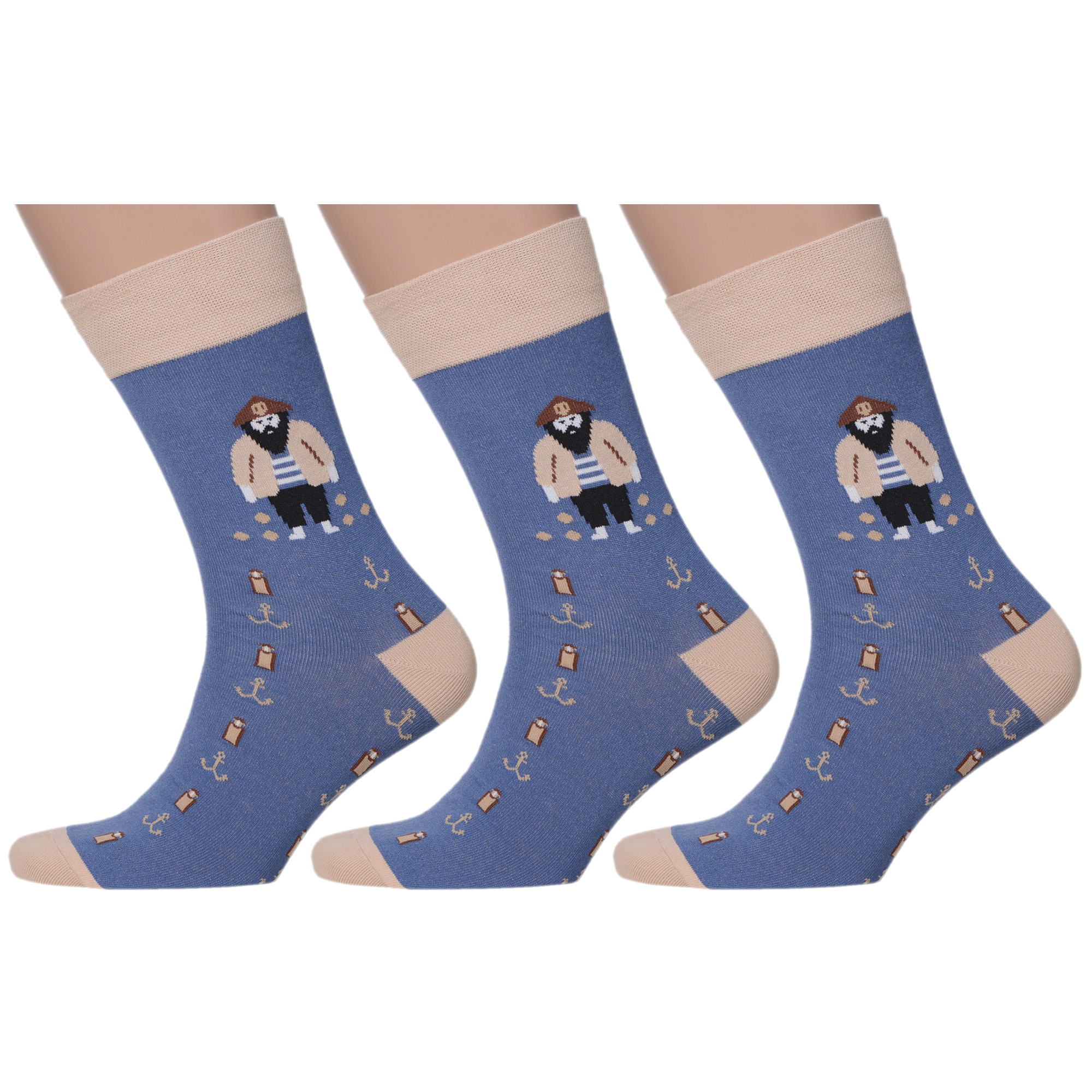 

Комплект носков мужских MoscowSocksClub msk3-М28 синих 25, msk3-М28