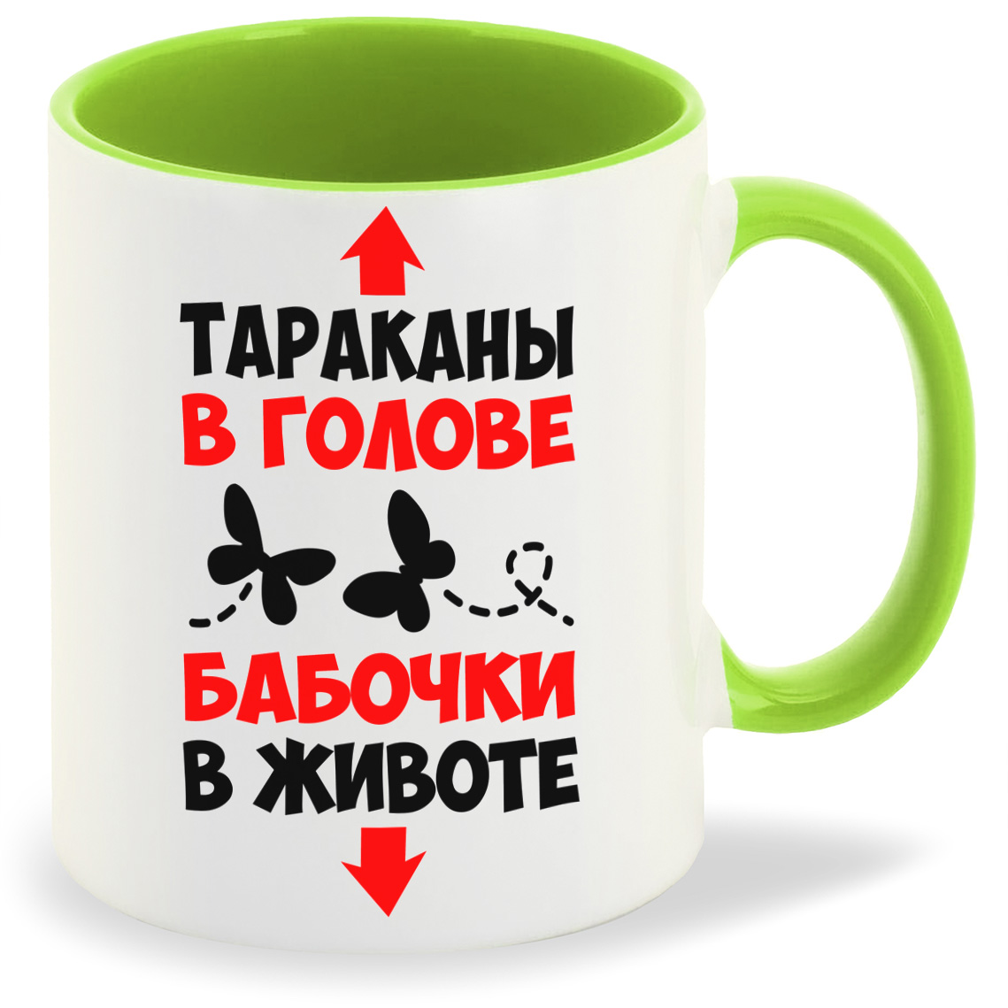 фото Кружка coolpodarok тараканы в голове бабочки в животе