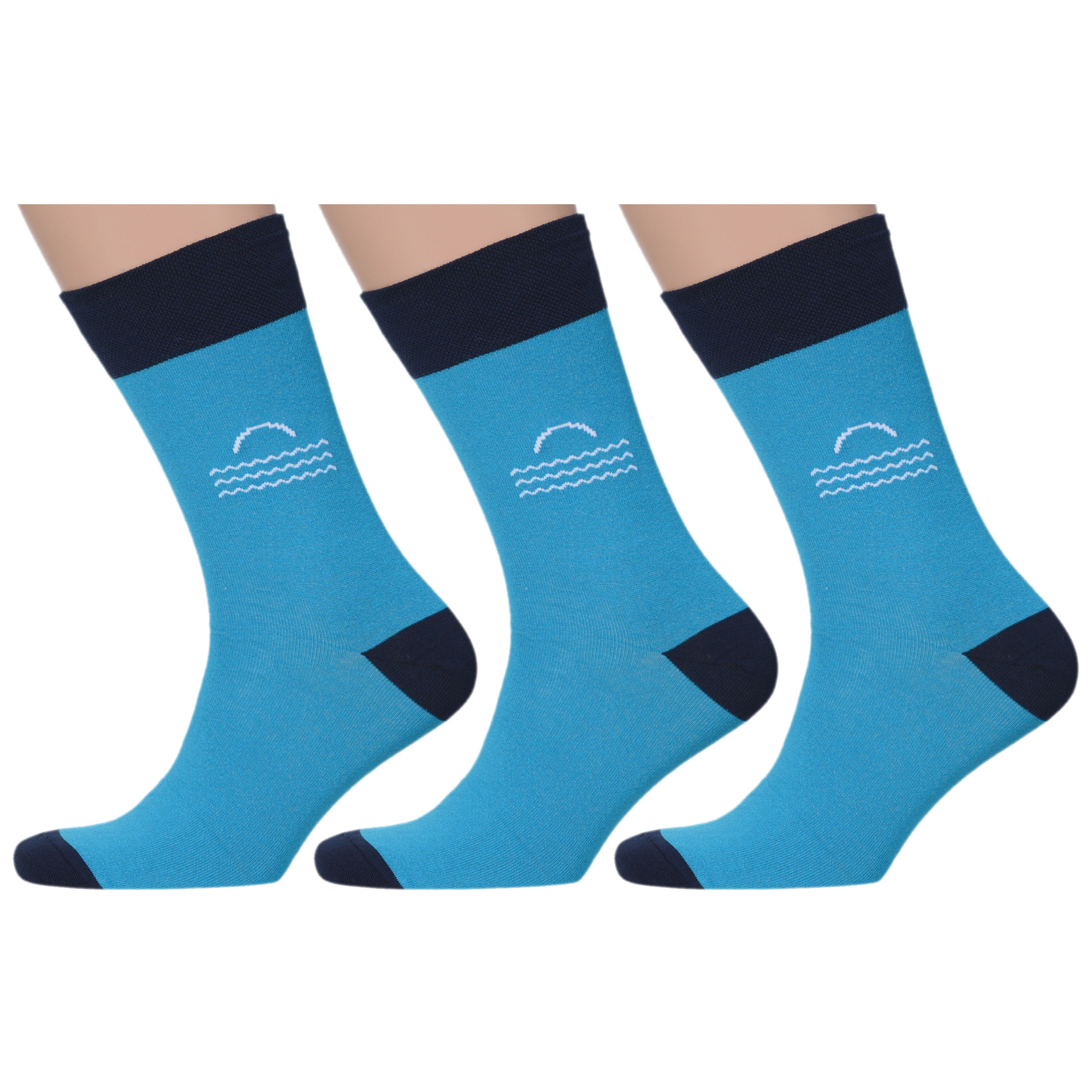 

Комплект носков мужских MoscowSocksClub msk3-М28 голубых 25, Голубой, msk3-М28