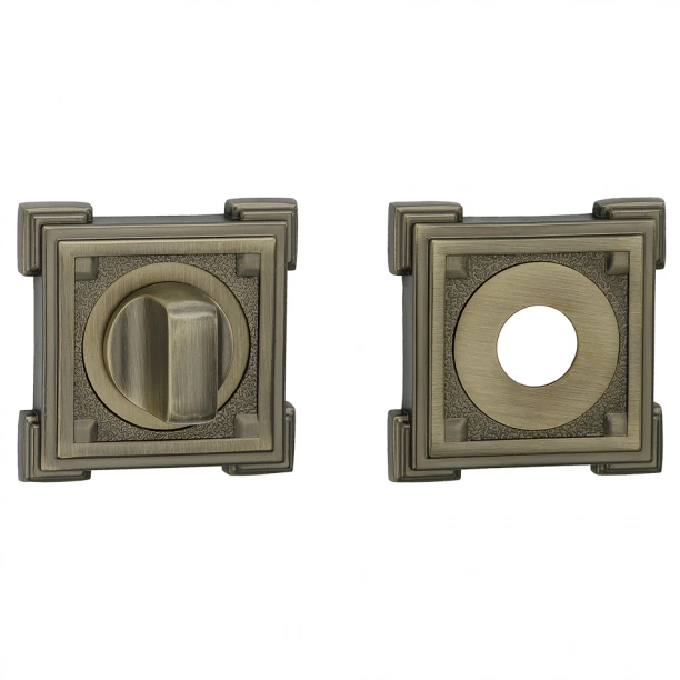 Дверные накладки с заверткой RENZ Валенсия бронза матовая квадратная накладка на цилиндр renz