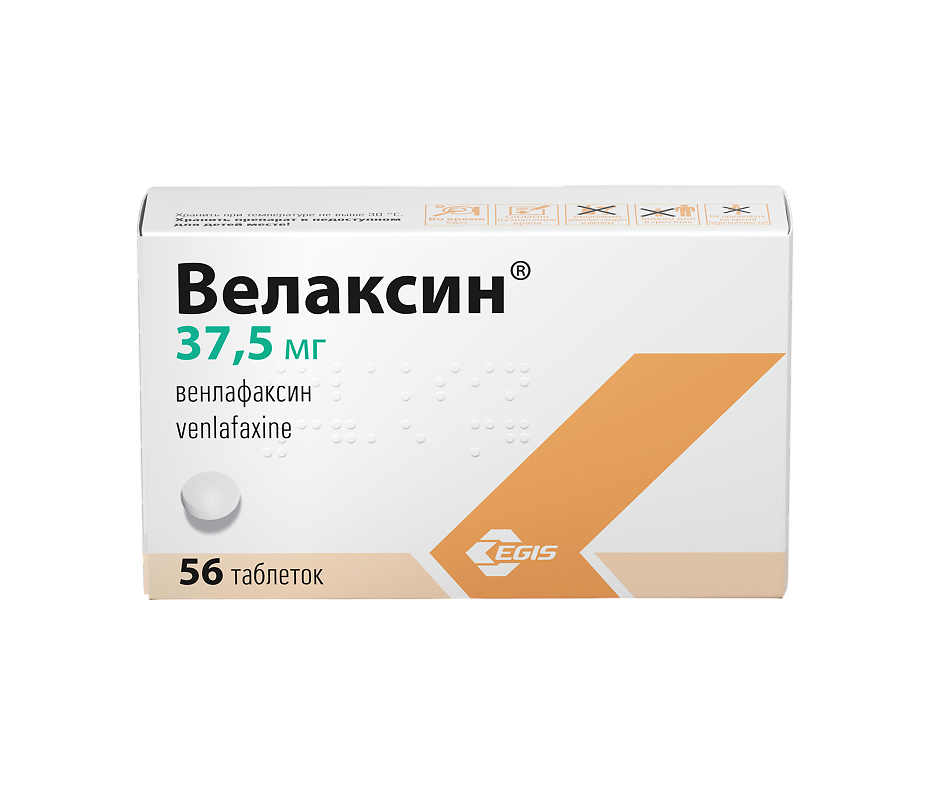 

Велаксин таблетки 37,5 мг 56 шт.
