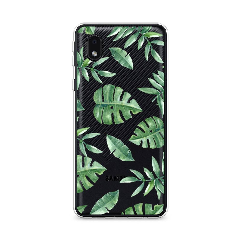

Чехол Awog на Samsung Galaxy A01 Core / Самсунг A01 Core "Нарисованные пальмовые листья", Зеленый, 2101250-4