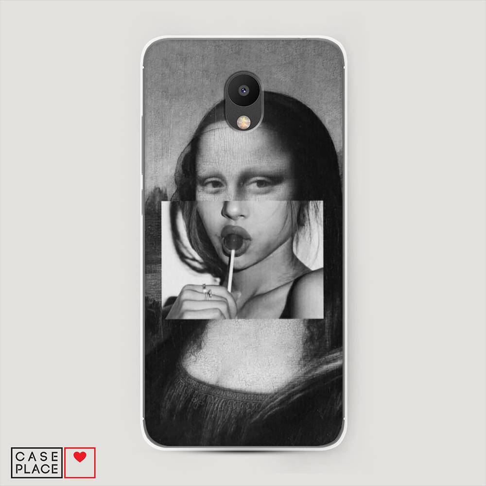 

Чехол Awog на Meizu M6 "Mona Lisa sucking lollipop", Серый, 72050-9