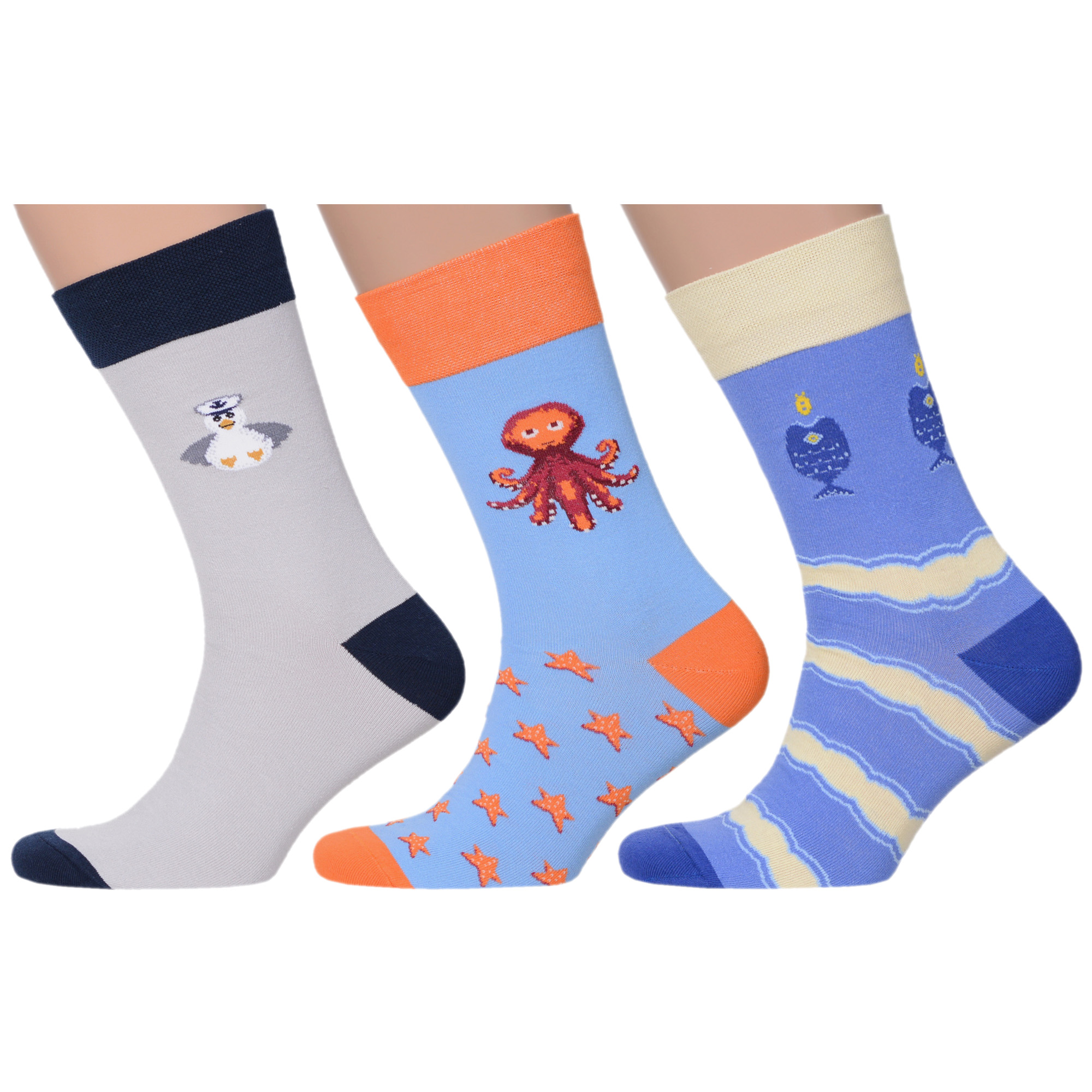 

Комплект носков мужских MoscowSocksClub msk3-М28 разноцветных 25, Серый;голубой;синий, msk3-М28