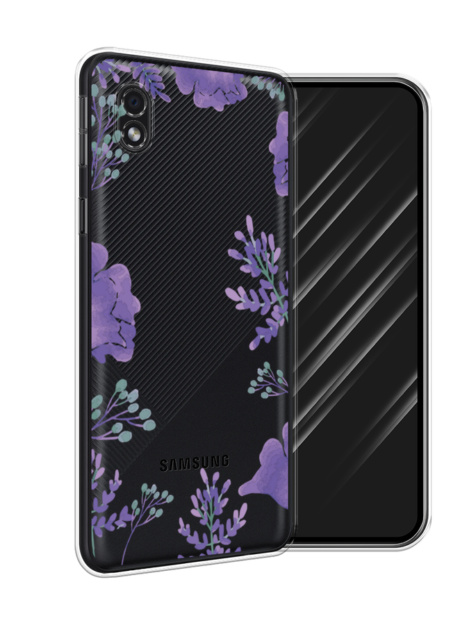 

Чехол Awog на Samsung Galaxy A01 Core / Самсунг A01 Core "Сиреневая цветочная рамка", Прозрачный;фиолетовый, 2101250-8