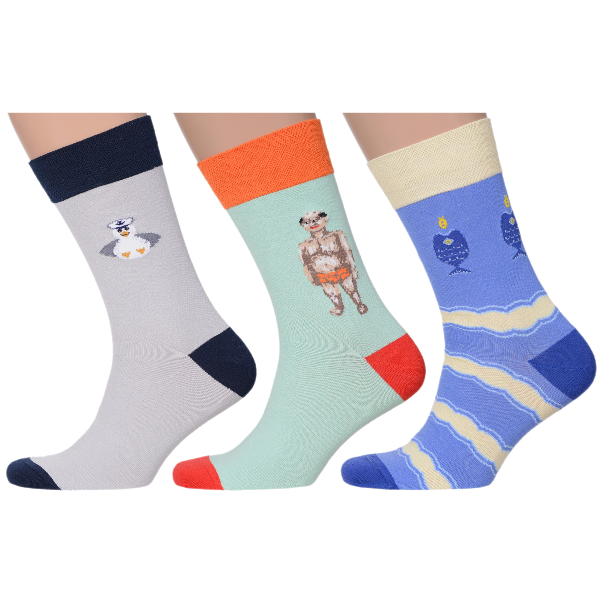 

Комплект носков мужских MoscowSocksClub msk3-М28 разноцветных 27, msk3-М28