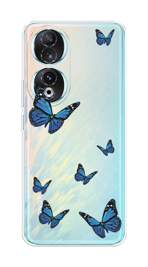 

Чехол Homey на Honor 90 "Blue butterflies", Синий;черный, 6121450-1