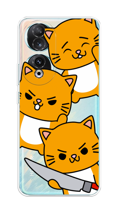 

Чехол Homey на Honor 90 "Опасные котики", Оранжевый;серый;белый, 6121450-1