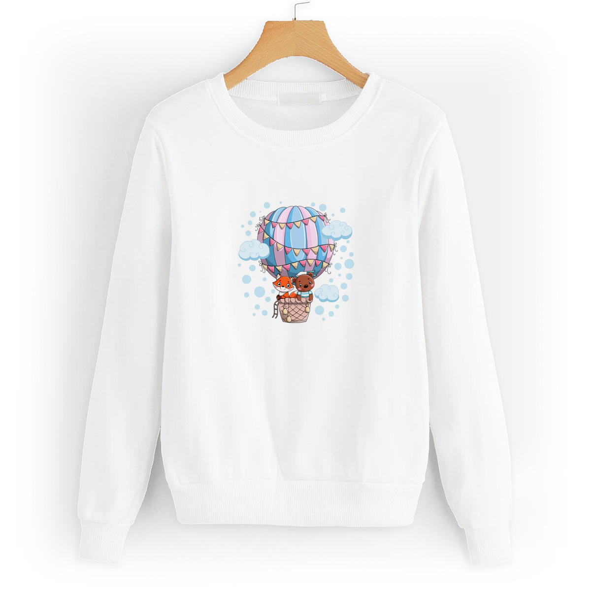 

Свитшот белый CoolPodarok Дети.Лисенок с медвежонком, W0501584